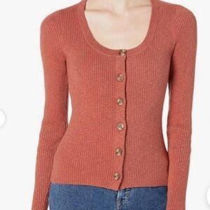 Madewell Women's Rust Button-Up Sweater